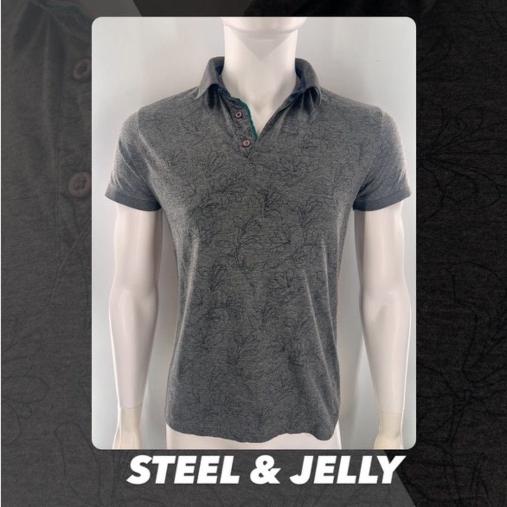 EUC Steel & Jelly Floral Print Polo Shirt